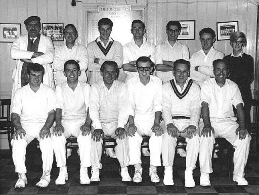 John and Bill with their cricketing team in 1965. John Martin is 2nd from the left in the front row and his pal Bill is fourth from the left in the front row.