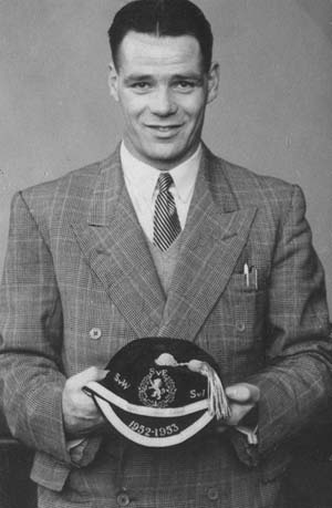 Billy proud with a Scottish cap from 1952-53