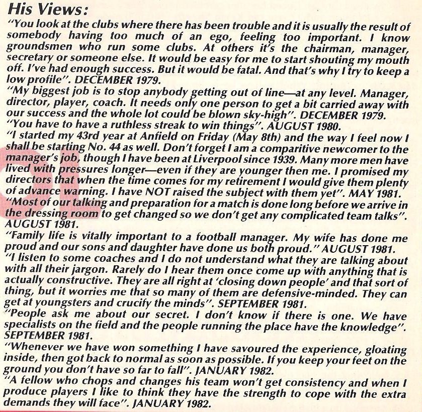 Bob Paisley - LFChistory - Stats galore for Liverpool FC!