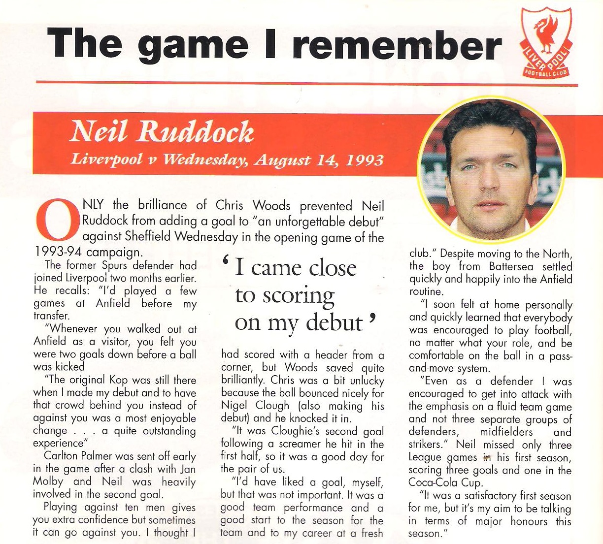 The game I remember - Neil Ruddock