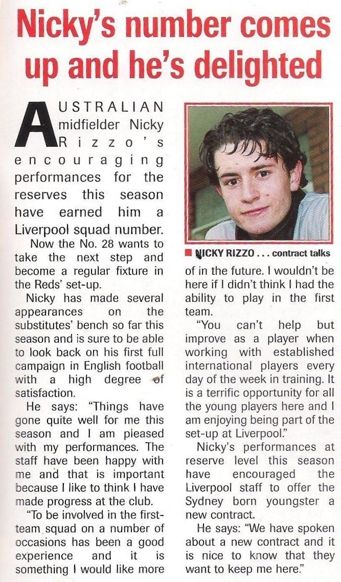 Liverpool career stats for Nicky Rizzo - LFChistory - Stats galore for ...