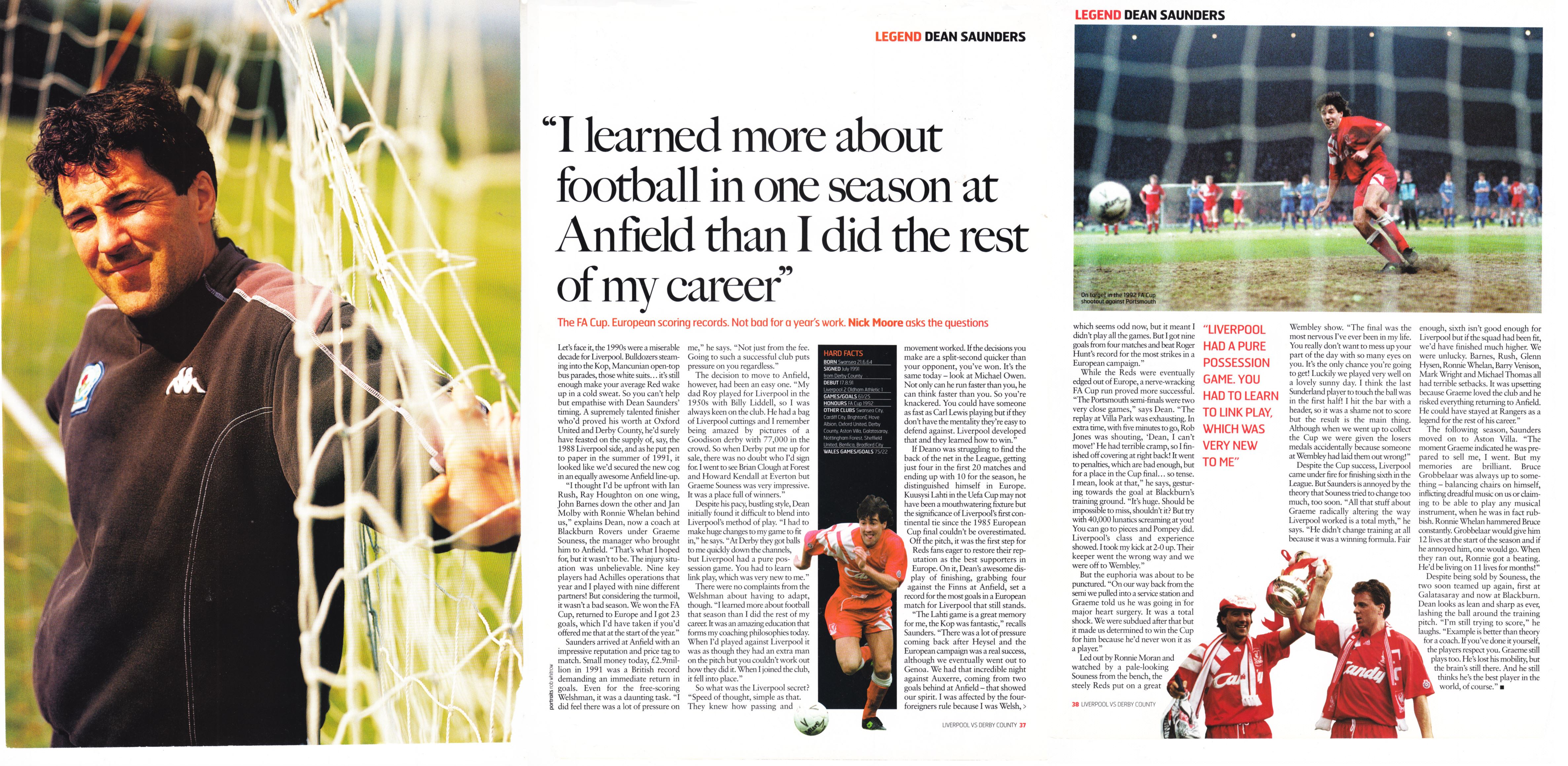 2000/01 LFC Official Matchday Magazine interview