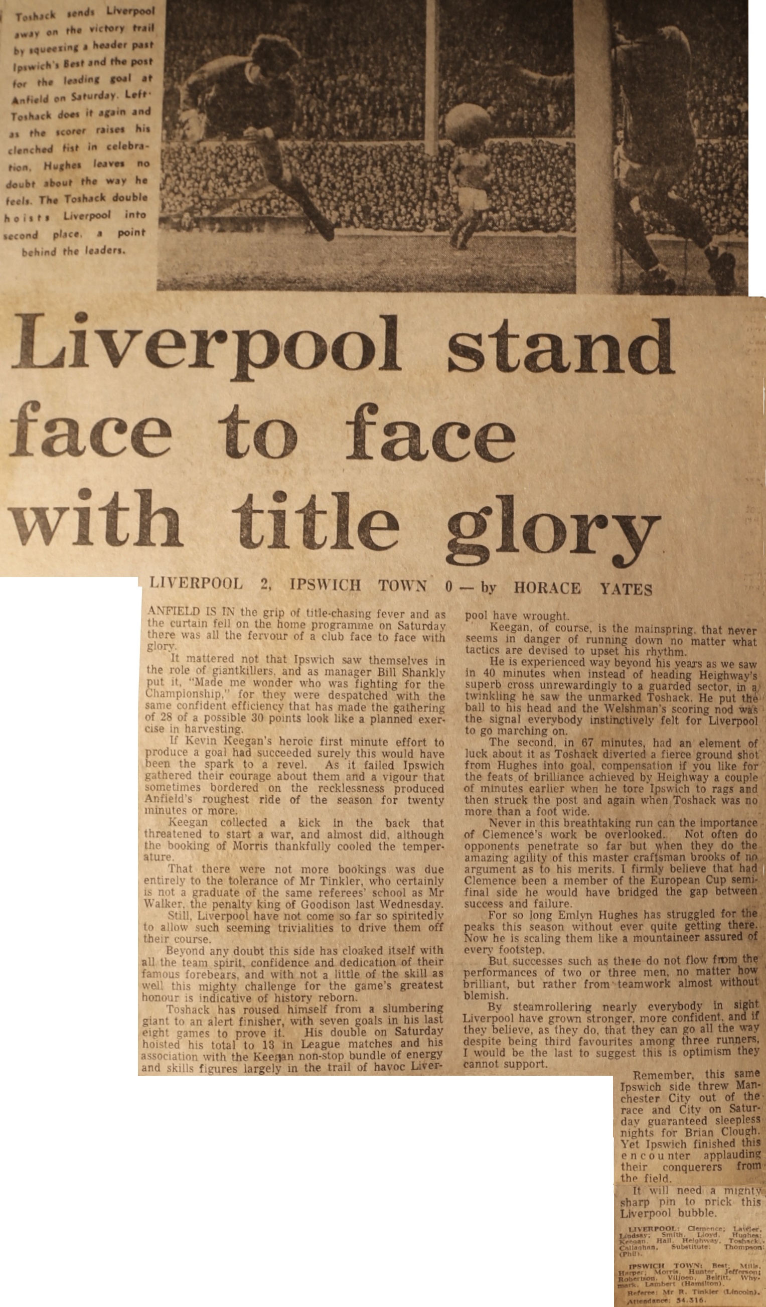 Matchdetails from Liverpool - Ipswich Town played on Saturday 22 April