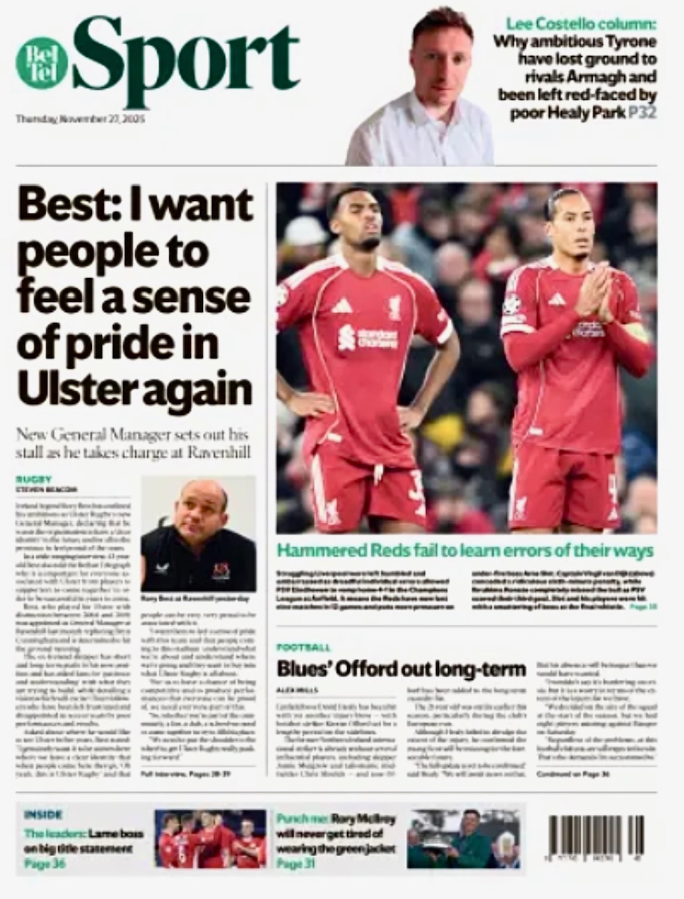 Belfast Telegraph Backpage