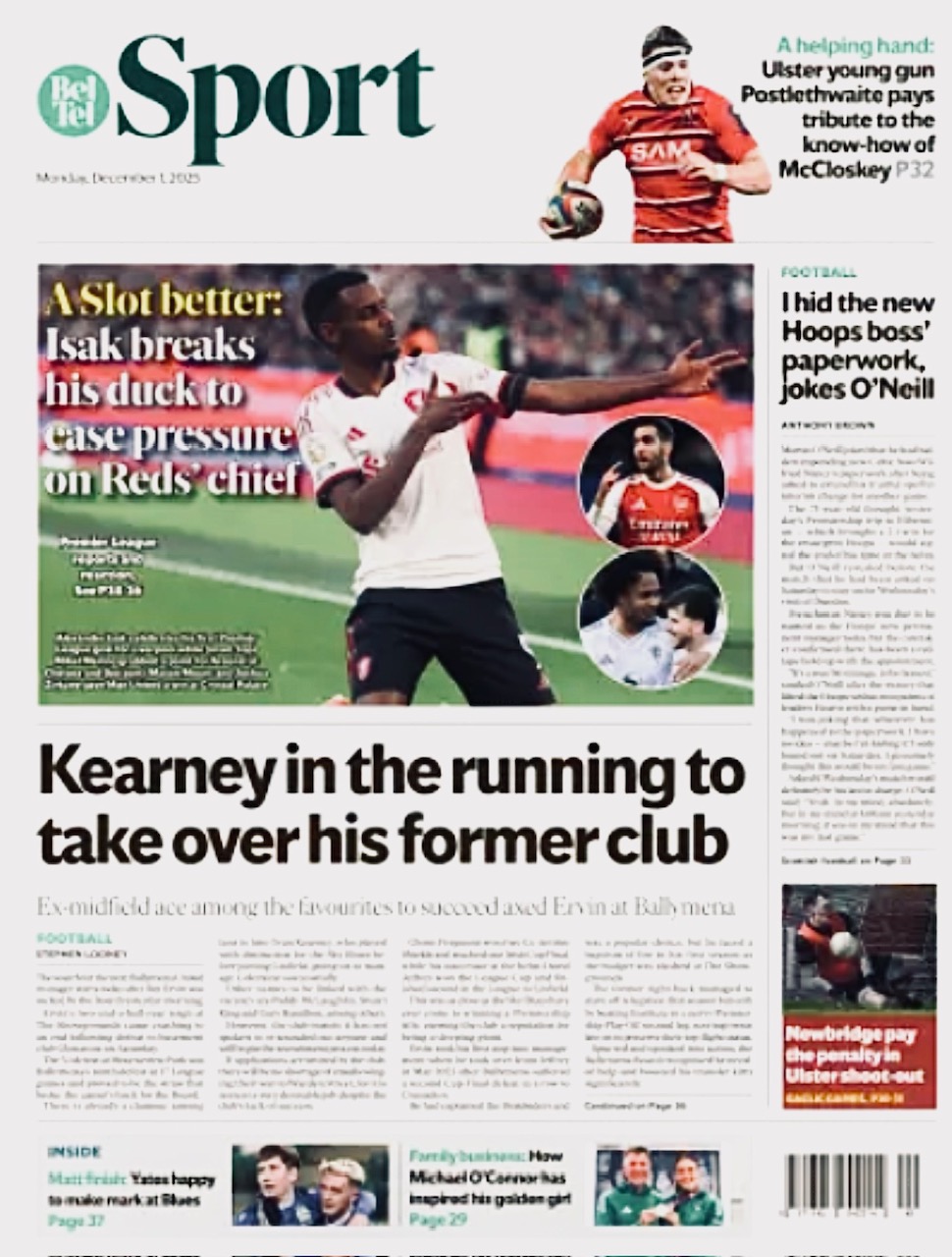 Belfast Telegraph Backpage