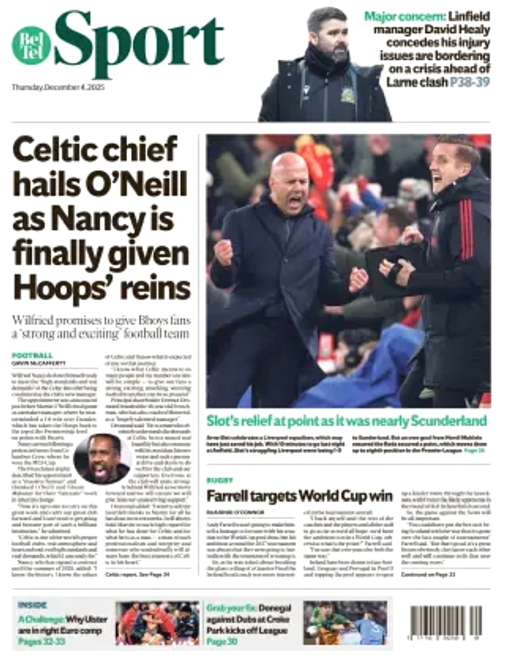 Belfast Telegraph Backpage
