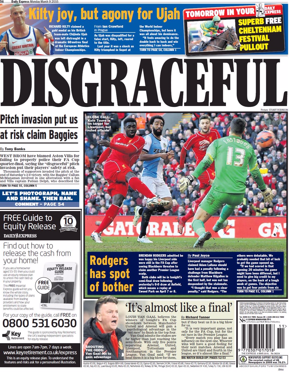 Matchdetails from Liverpool Blackburn Rovers played on Sunday 8 March 2015 LFChistory