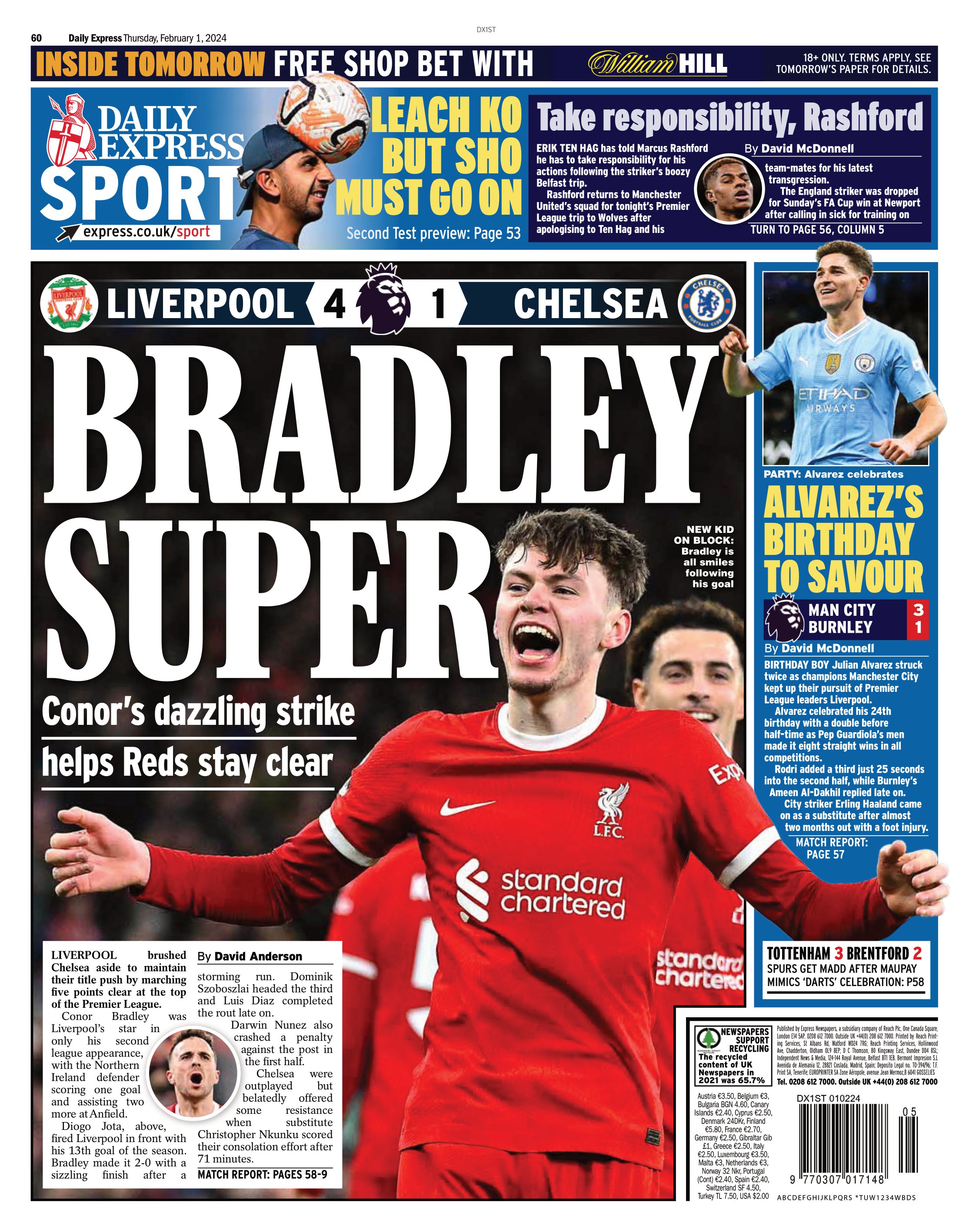 Matchdetails from Liverpool Chelsea played on Wednesday 31 January