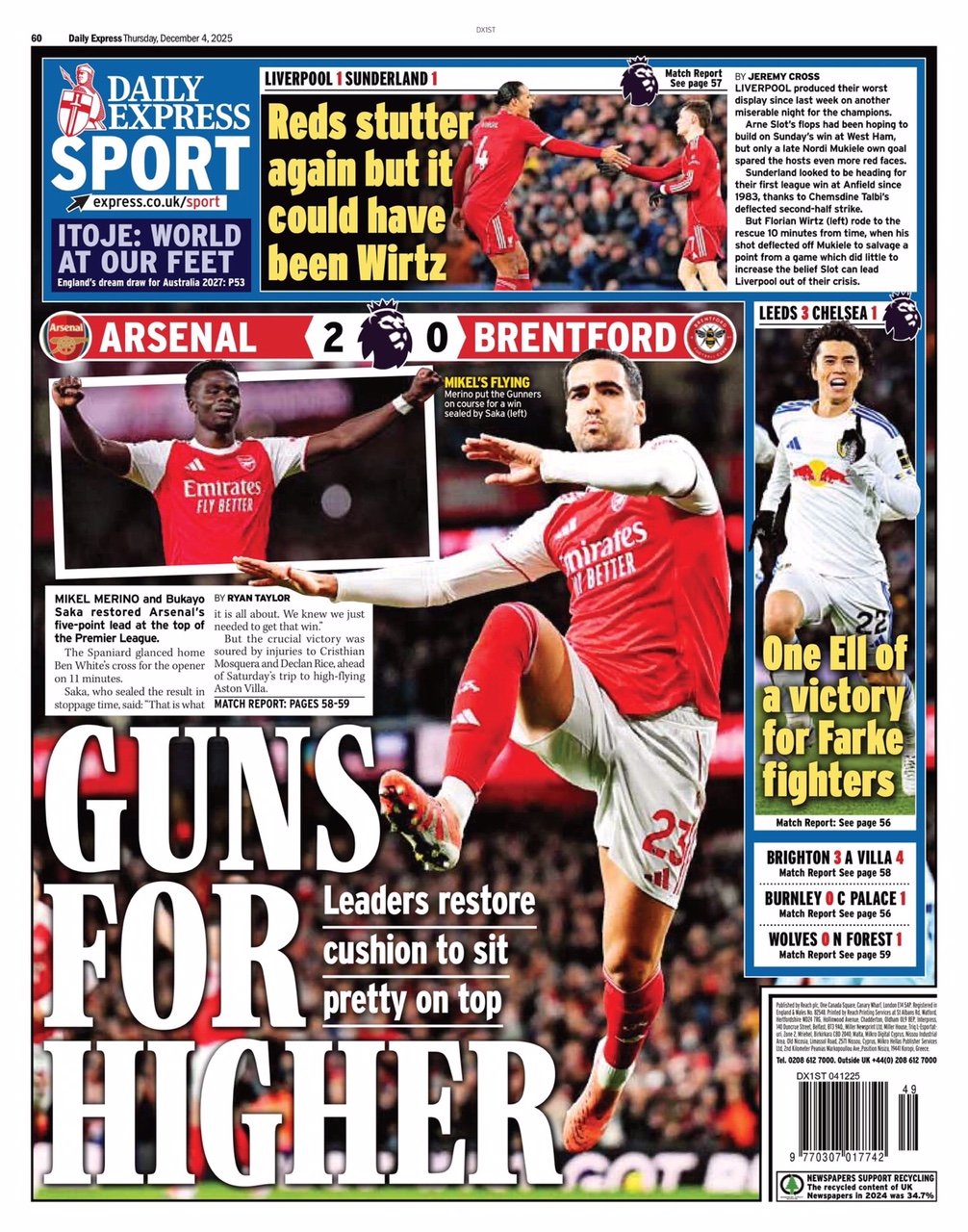 Daily Express Backpage