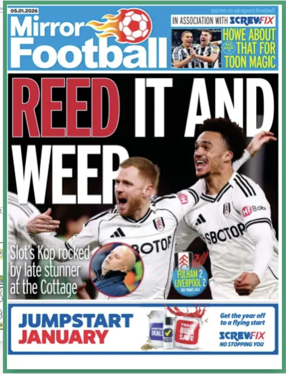 Daily Mirror Football Cover