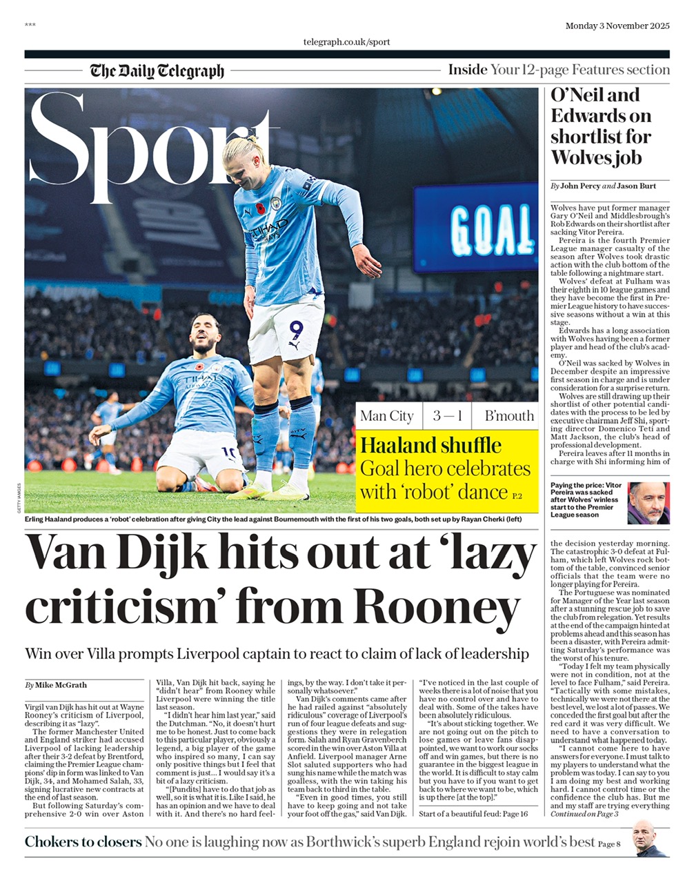 Daily Telegraph Backpage