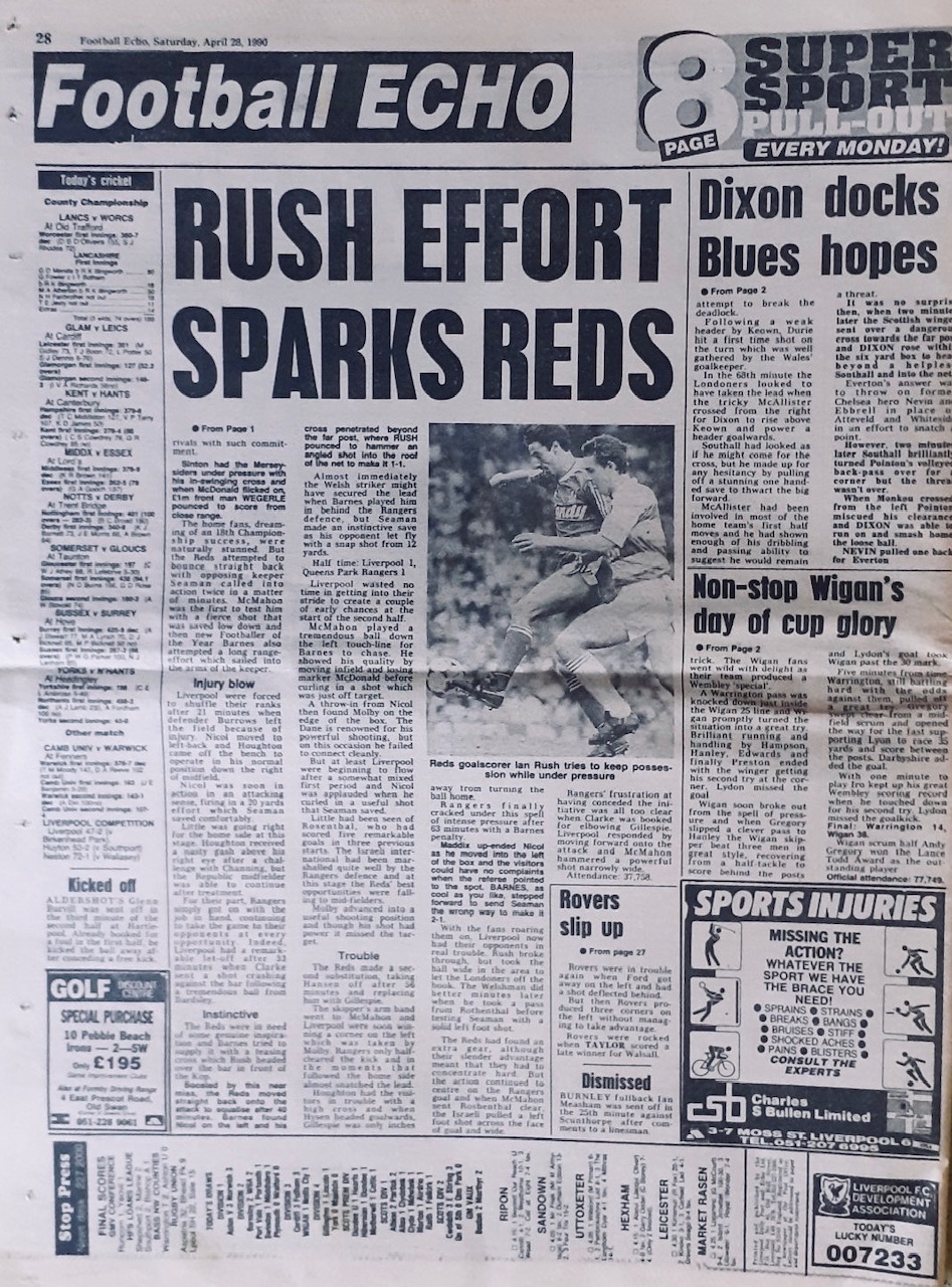 Matchdetails from Liverpool Queens Park Rangers played on Saturday 28