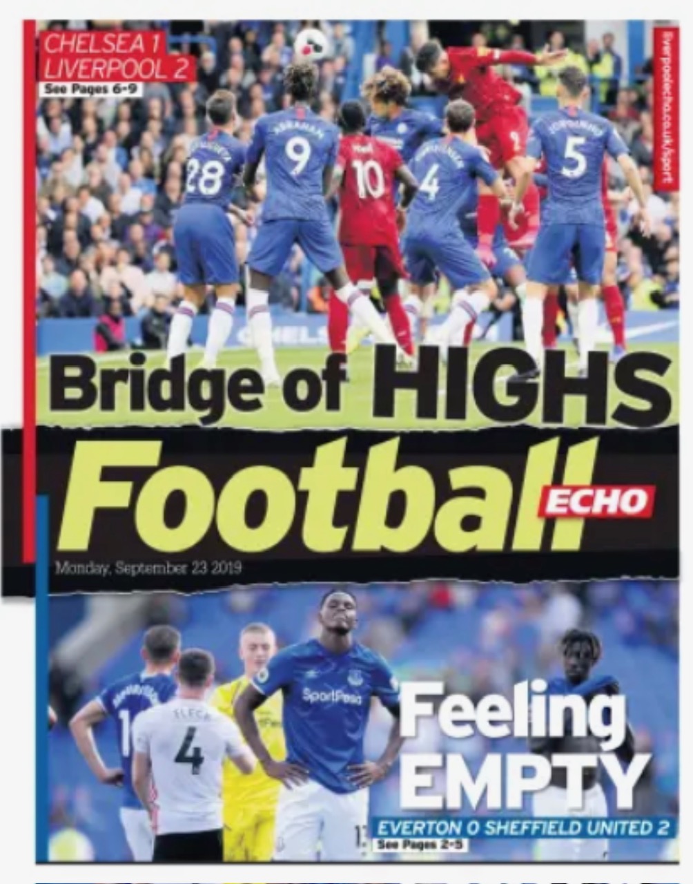 Football Echo Frontpage