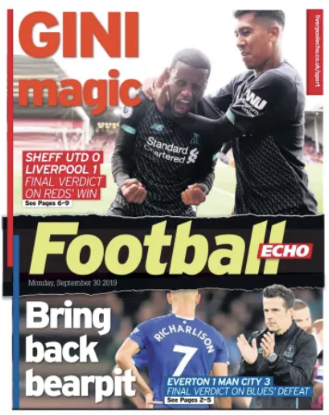Football Echo Frontpage