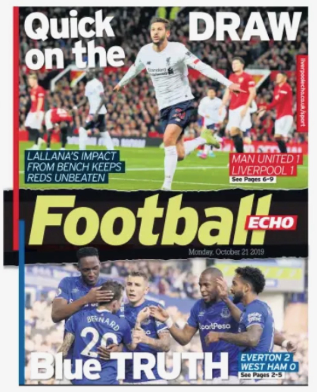 Football Echo Frontpage