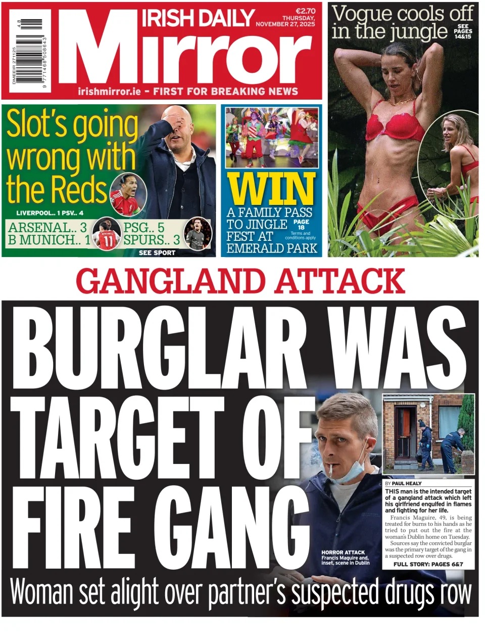 Irish Daily Mirror Frontpage