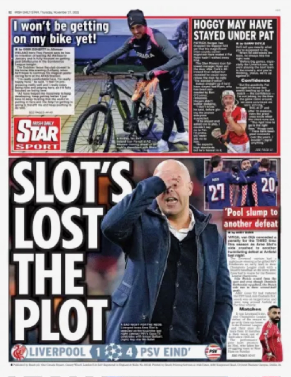 Irish Daily Star Backpage