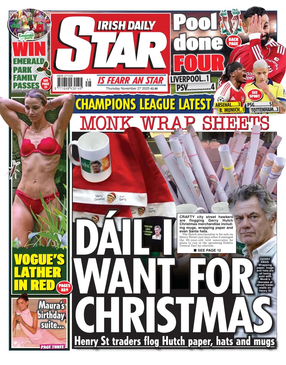 Irish Daily Star Frontpage