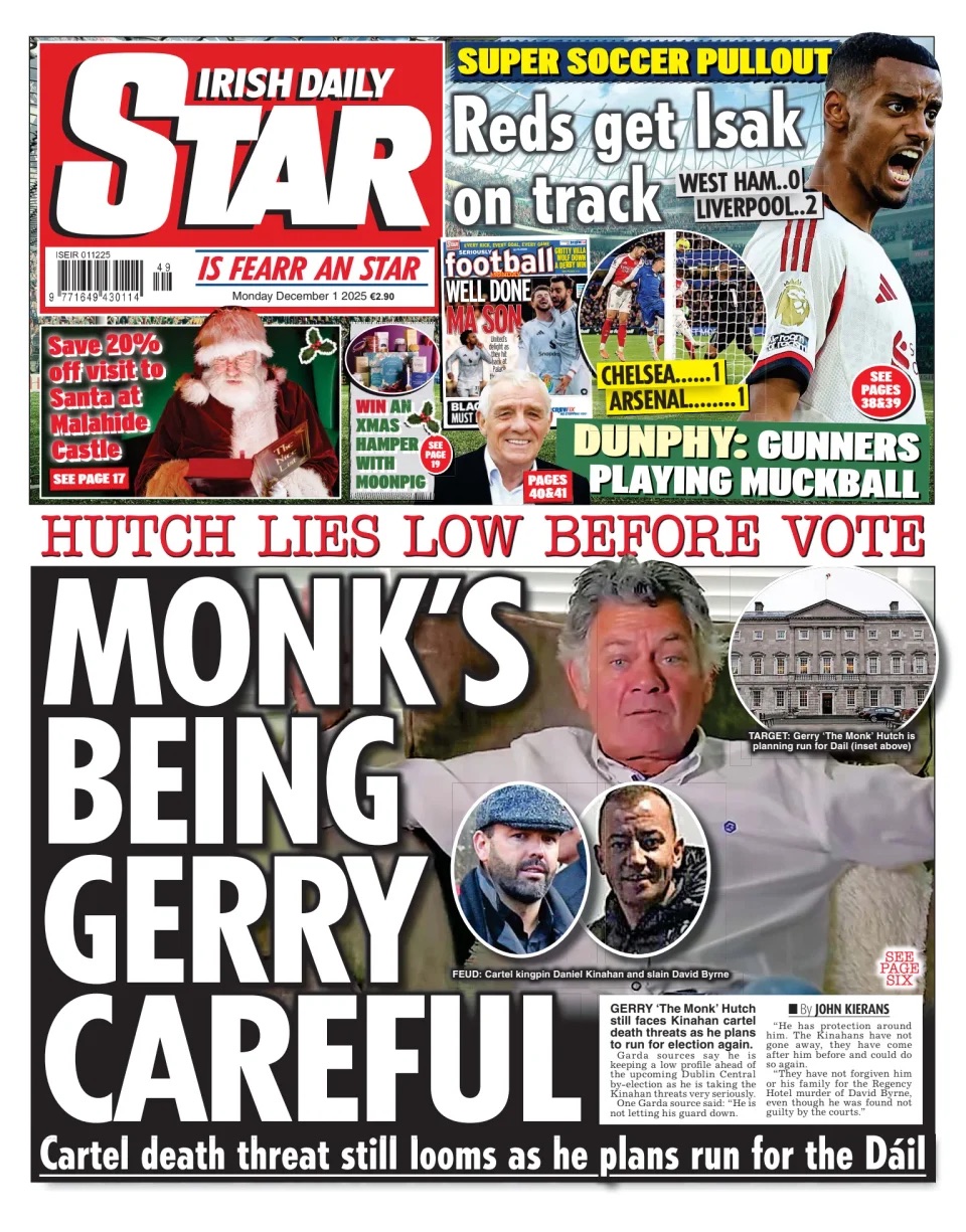 Irish Daily Star Frontpage