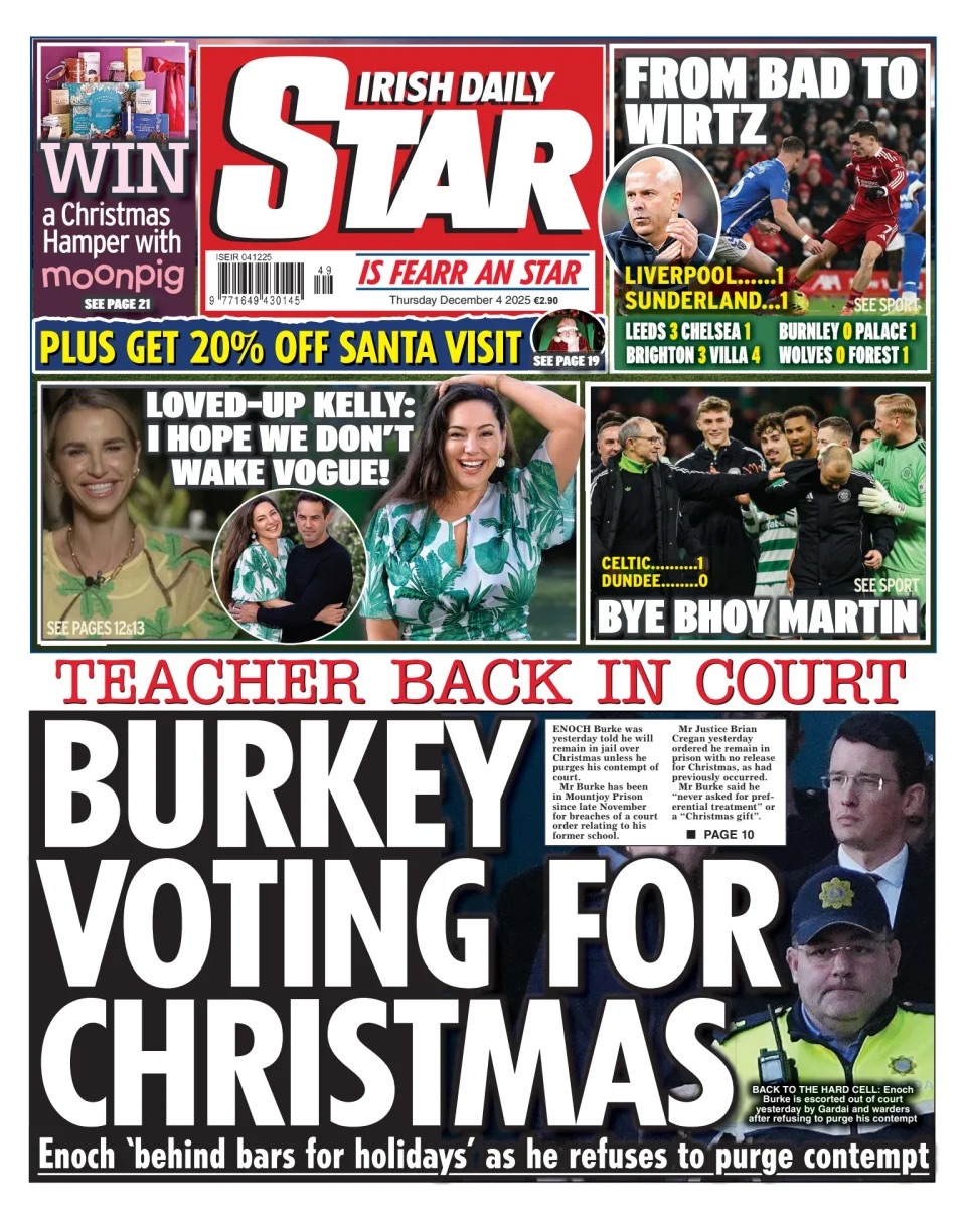 Irish Daily Star Frontpage