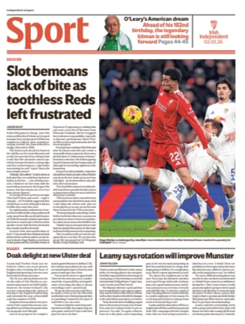 Irish Independent Backpage