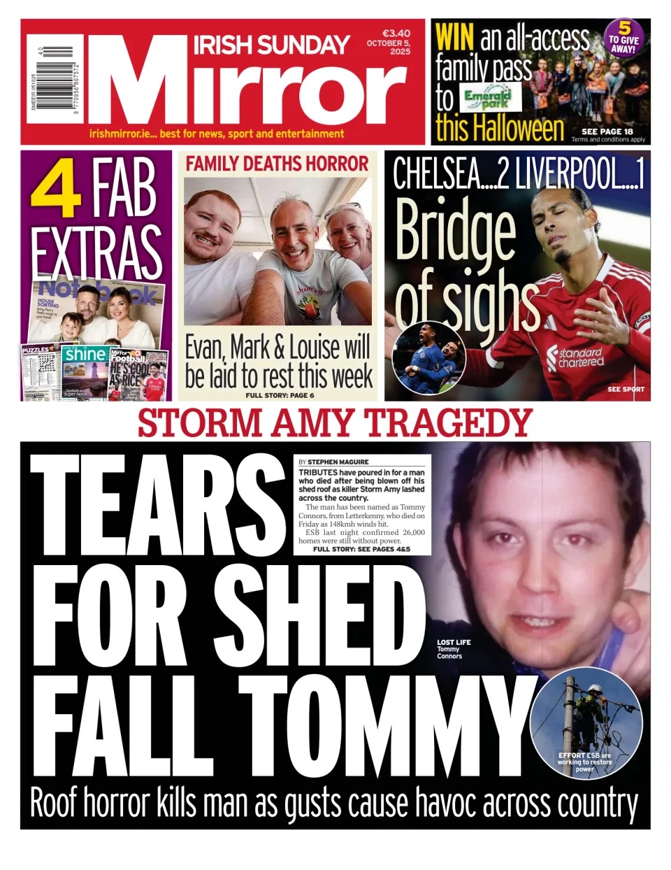 Irish Sunday Mirror Frontpage