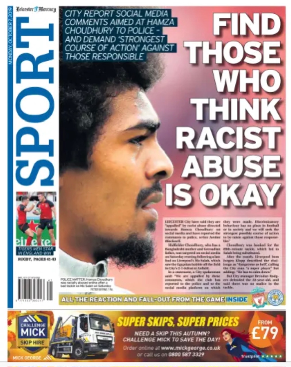 Leicester Mercury Backpage