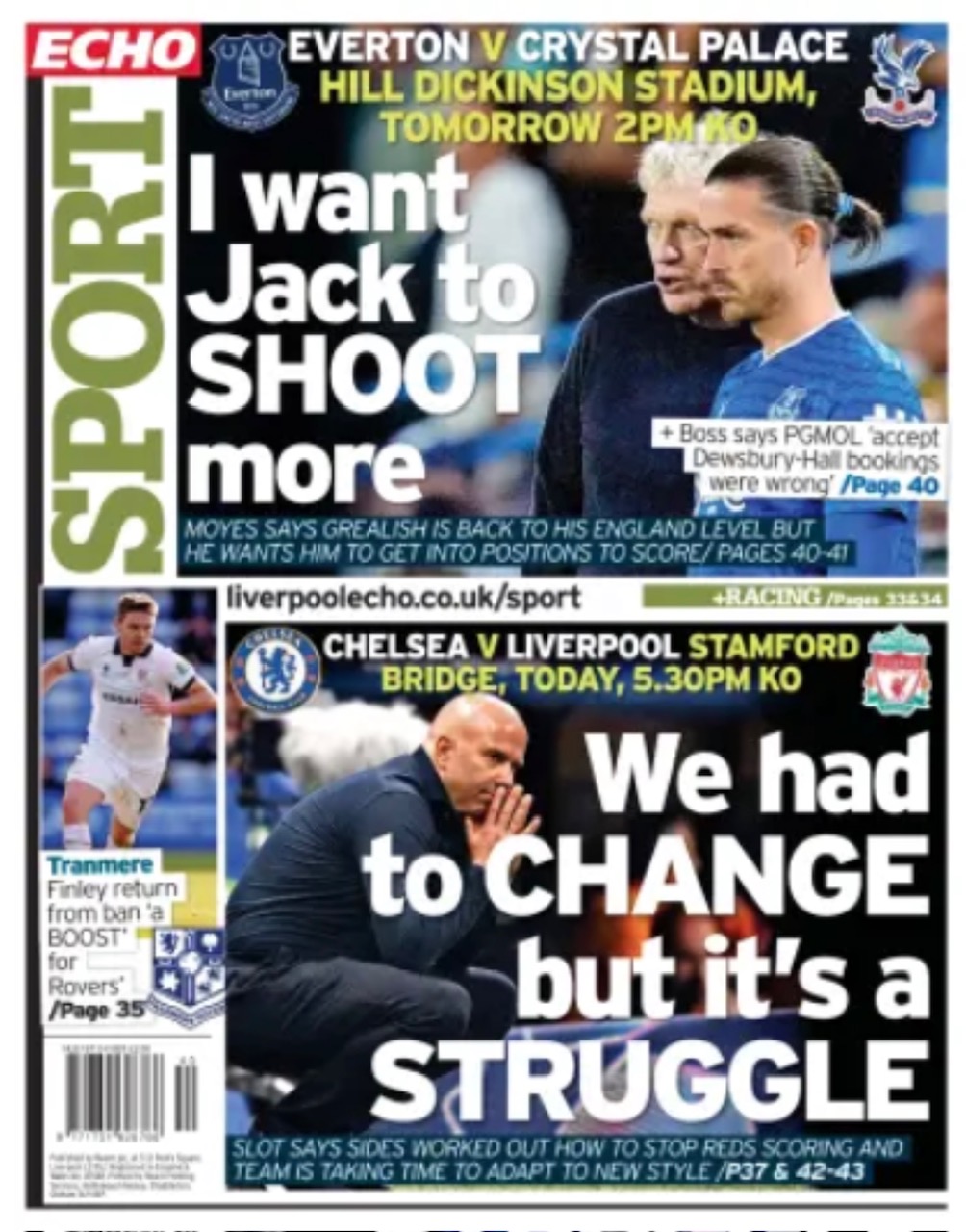 Liverpool Echo Backpage (Before match)