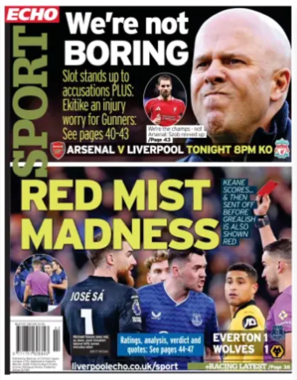 Liverpool Echo Backpage (Before match)
