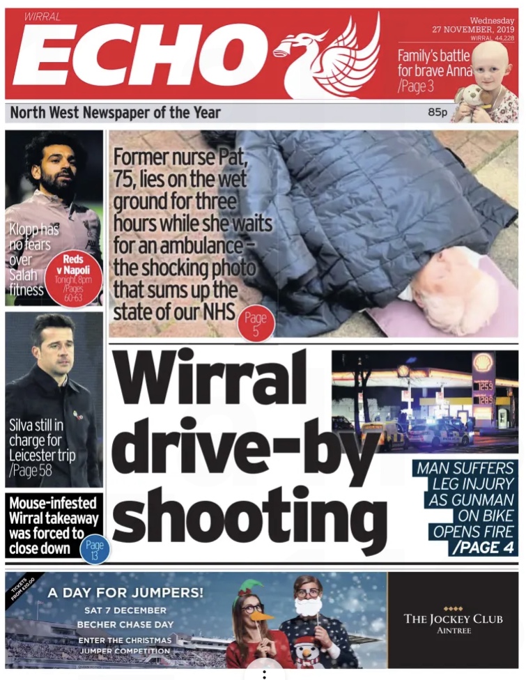 Liverpool Echo Frontpage (Before match)