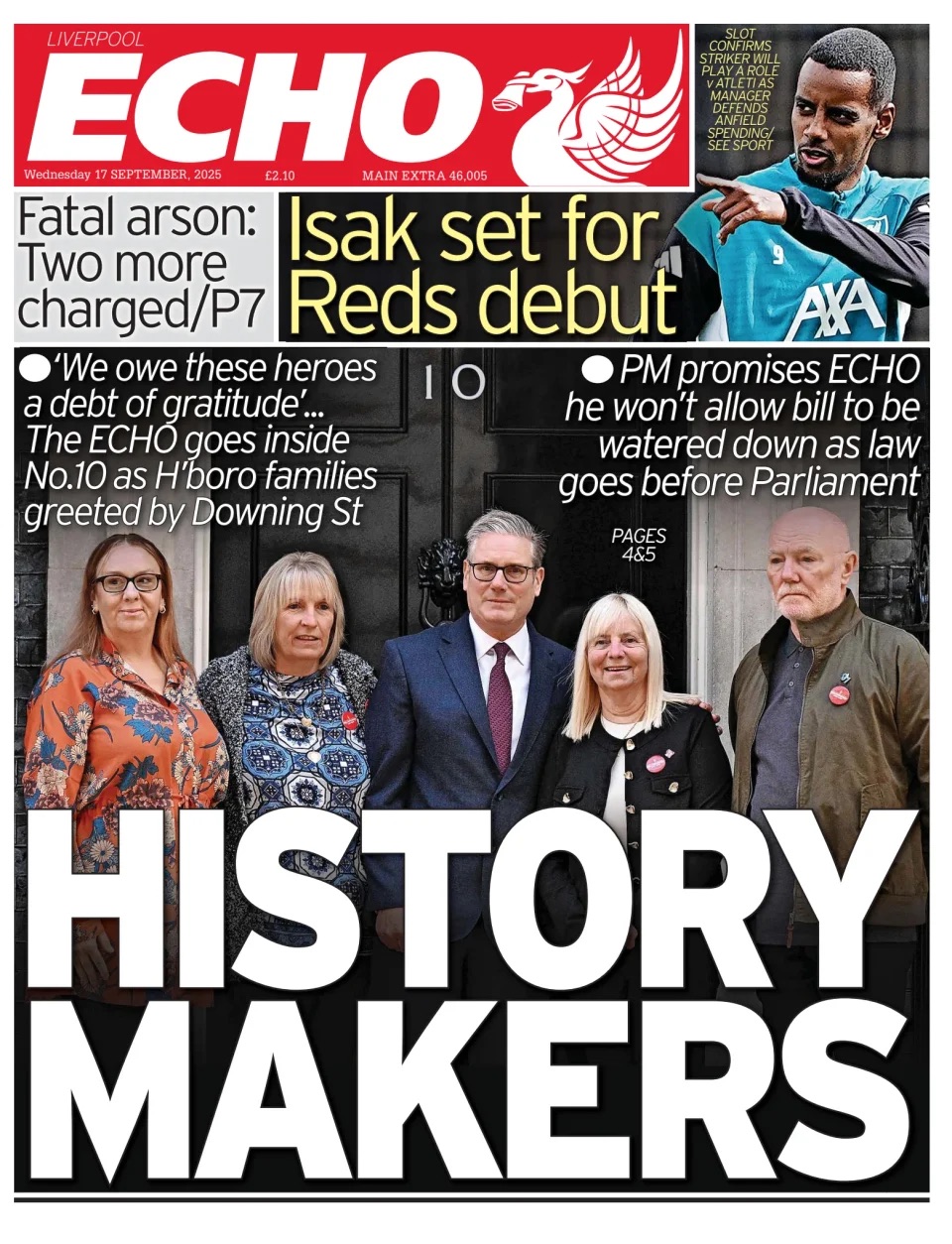 Liverpool Echo Frontpage (Before match)