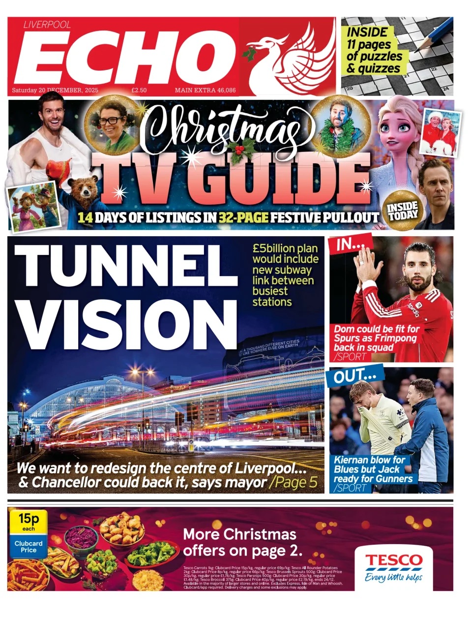 Liverpool Echo Frontpage (Before match)