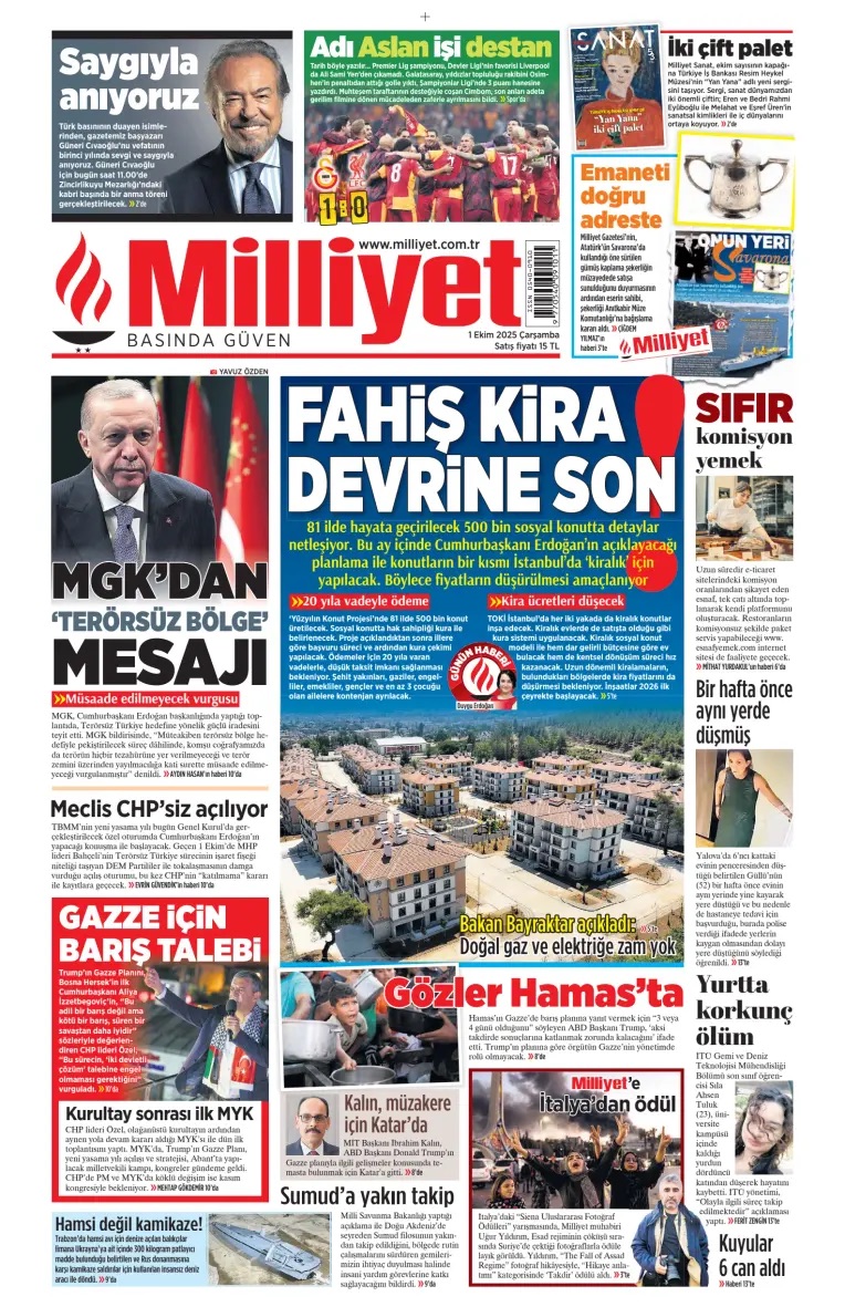 Milliyet Frontpage