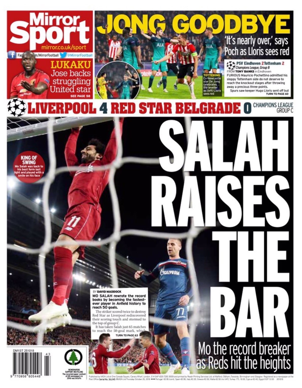 Matchdetails from Liverpool Red Star Belgrade played on Wednesday 24