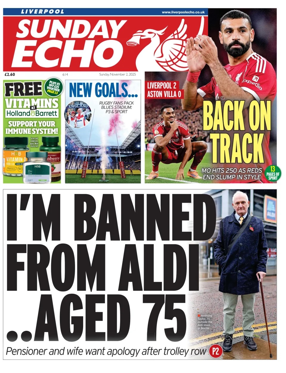 Sunday Echo Frontpage