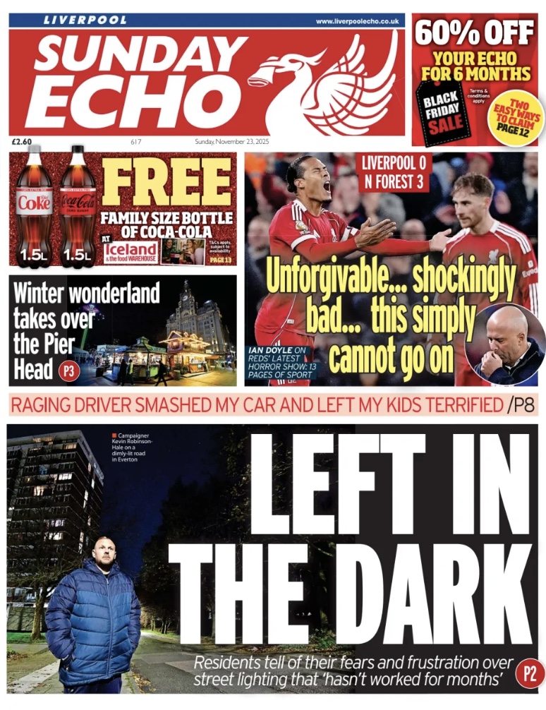 Sunday Echo Frontpage