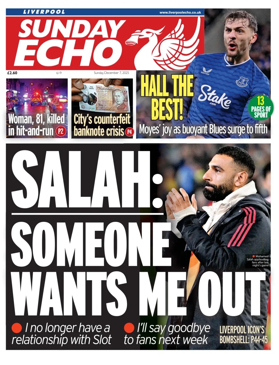 Sunday Echo Frontpage
