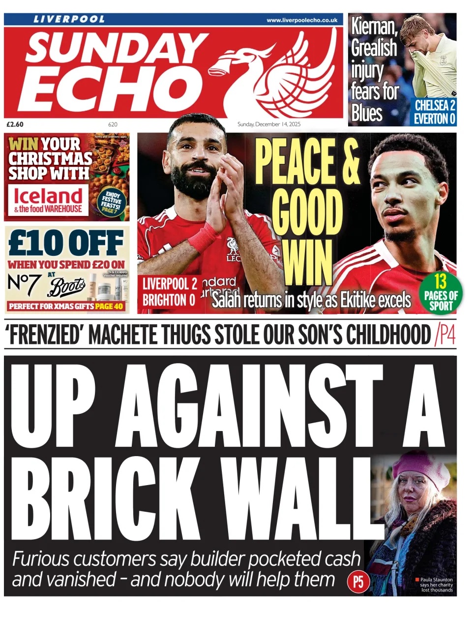 Sunday Echo Frontpage