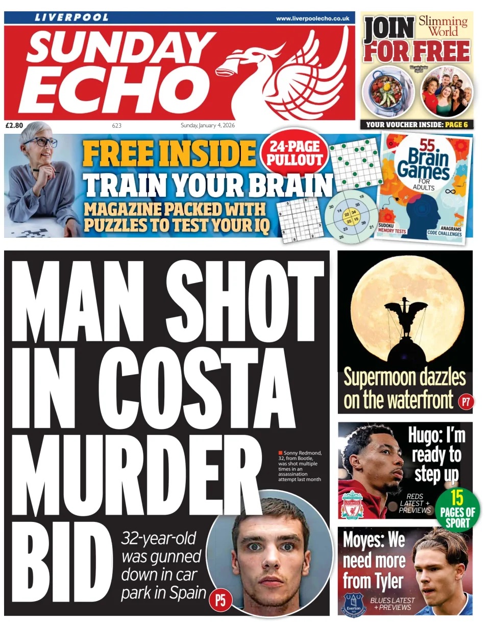 Sunday Echo Frontpage (Before match)