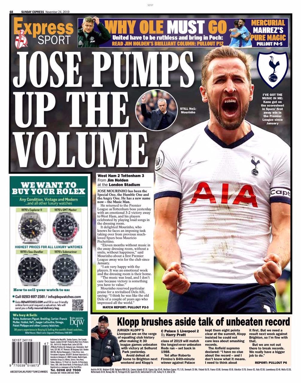 Matchdetails from Crystal Palace - Liverpool played on Saturday 23