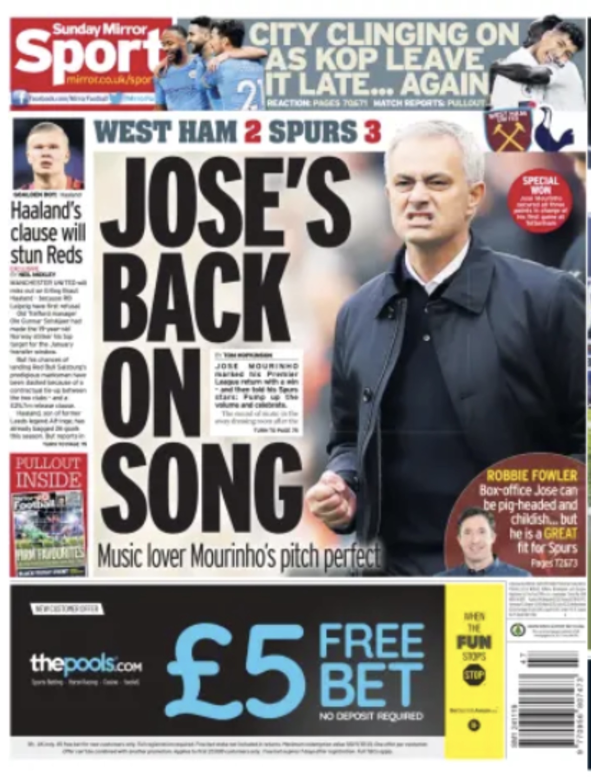 Sunday Mirror Backpage