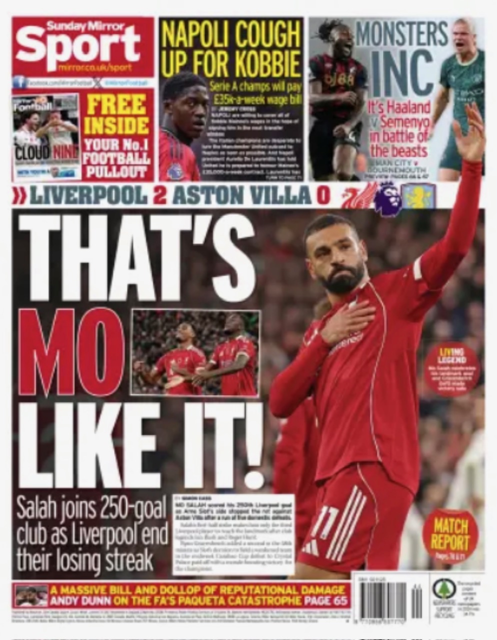 Sunday Mirror Backpage