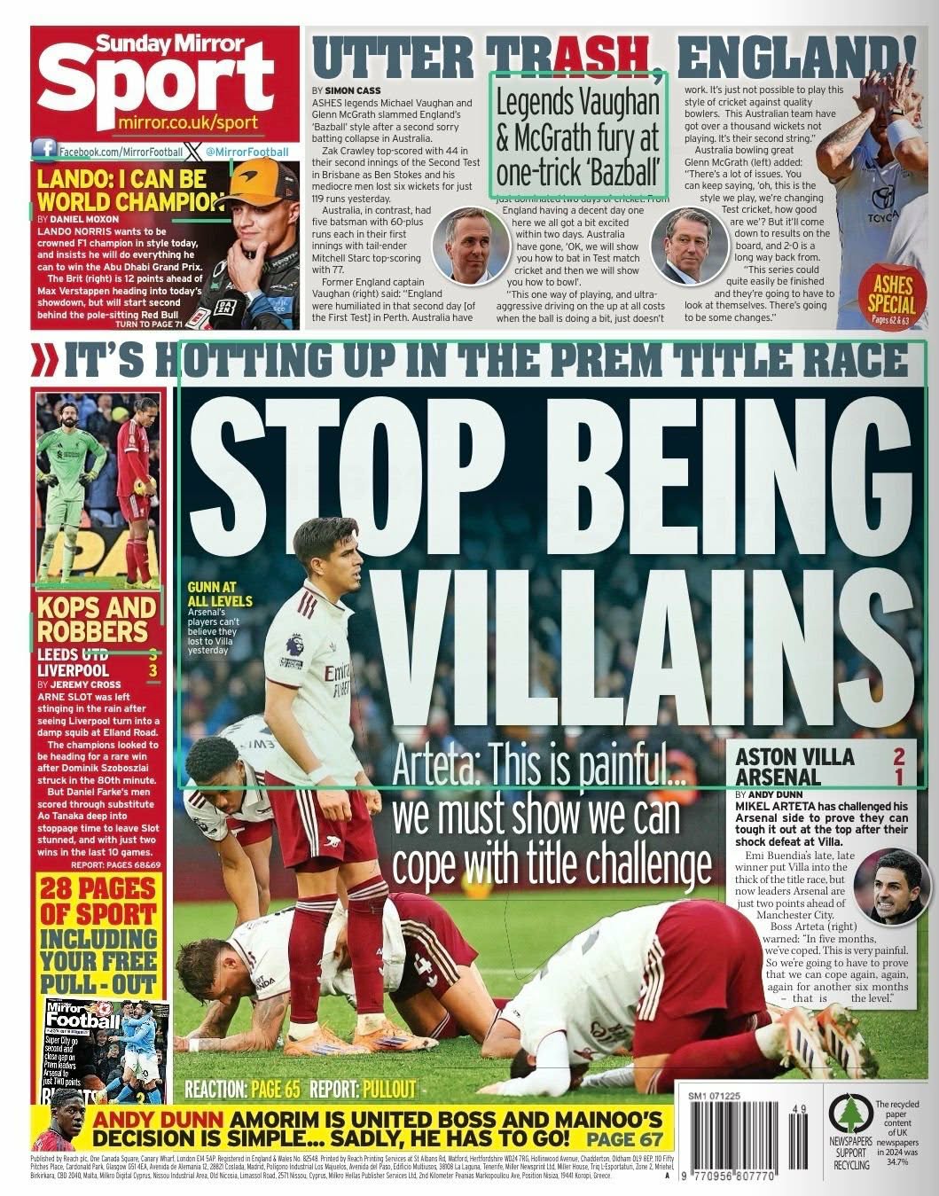 Sunday Mirror Backpage