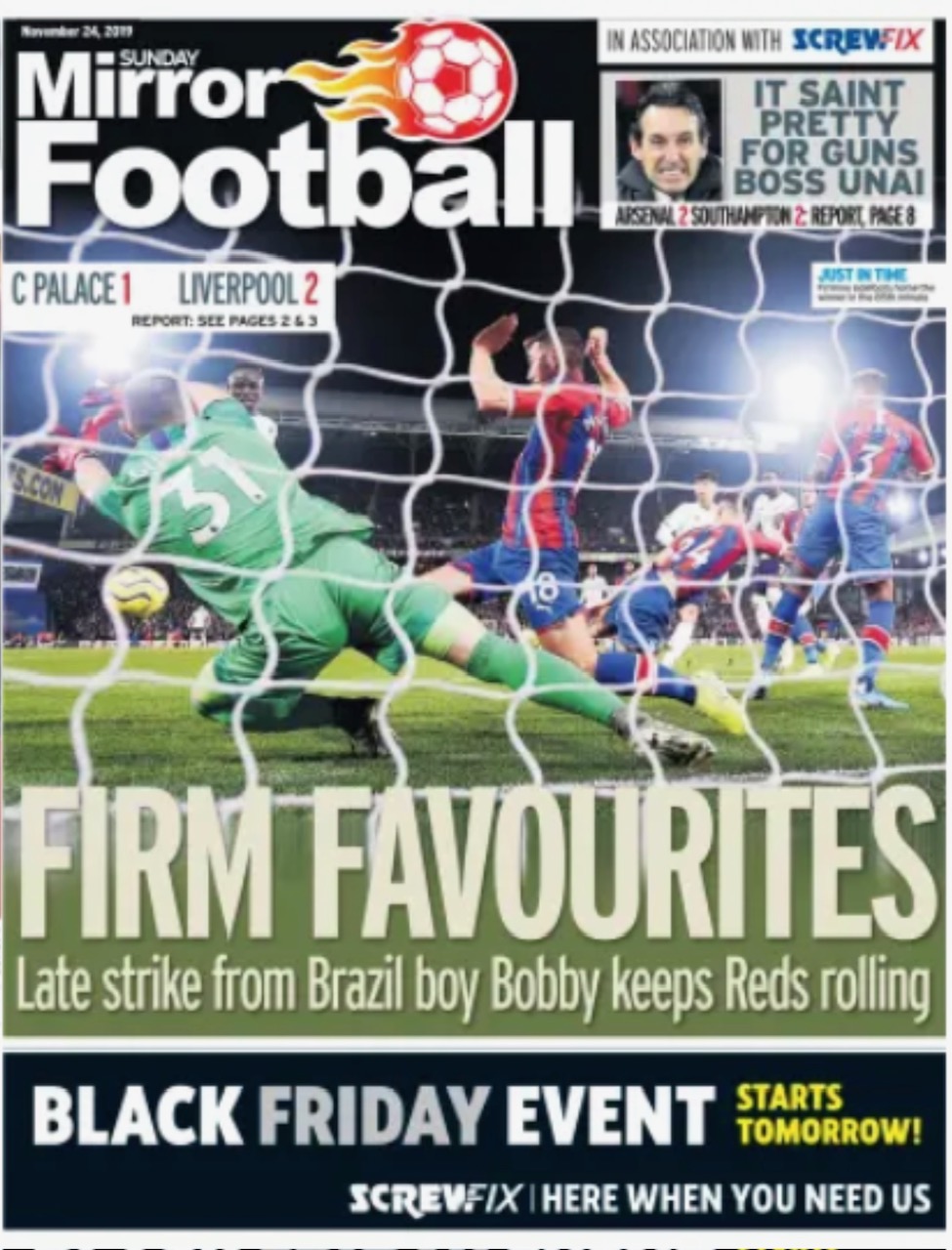 Sunday Mirror - Football Cover