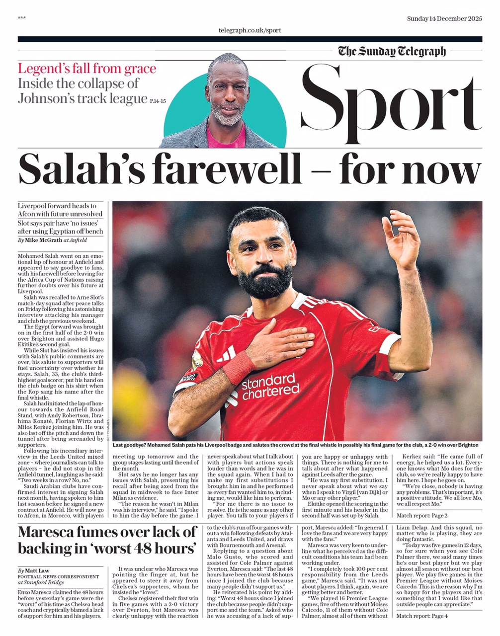 Sunday Telegraph Backpage