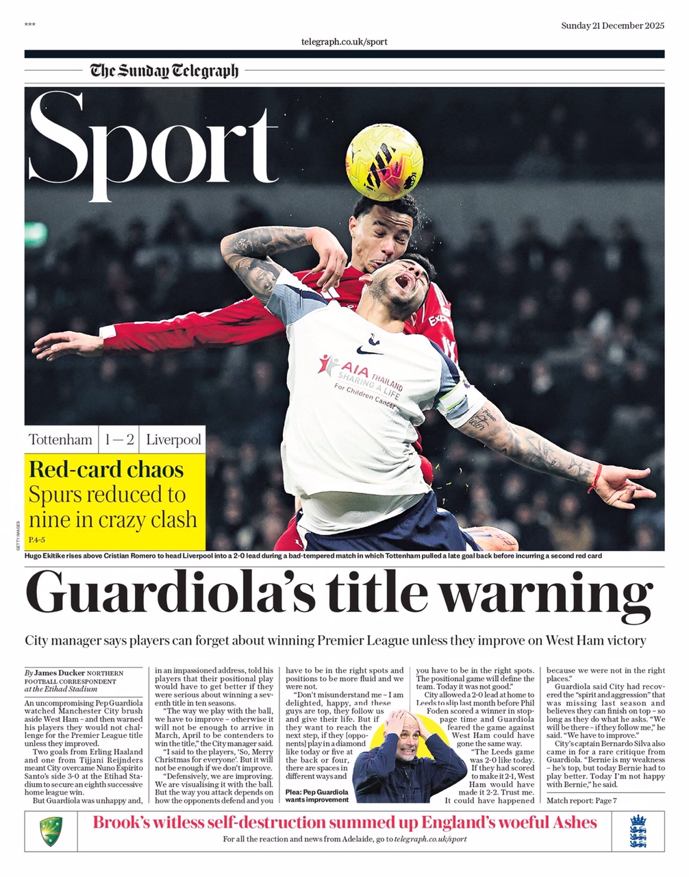 Sunday Telegraph Backpage