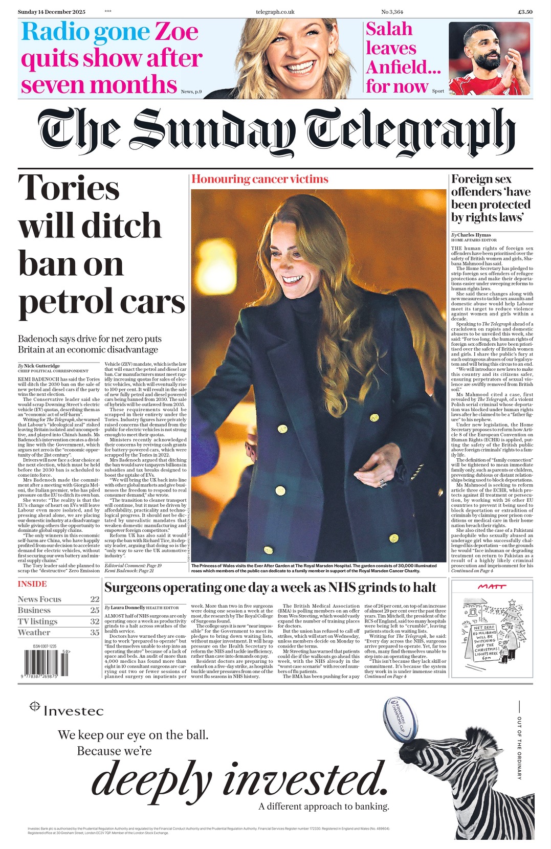 Sunday Telegraph Frontpage