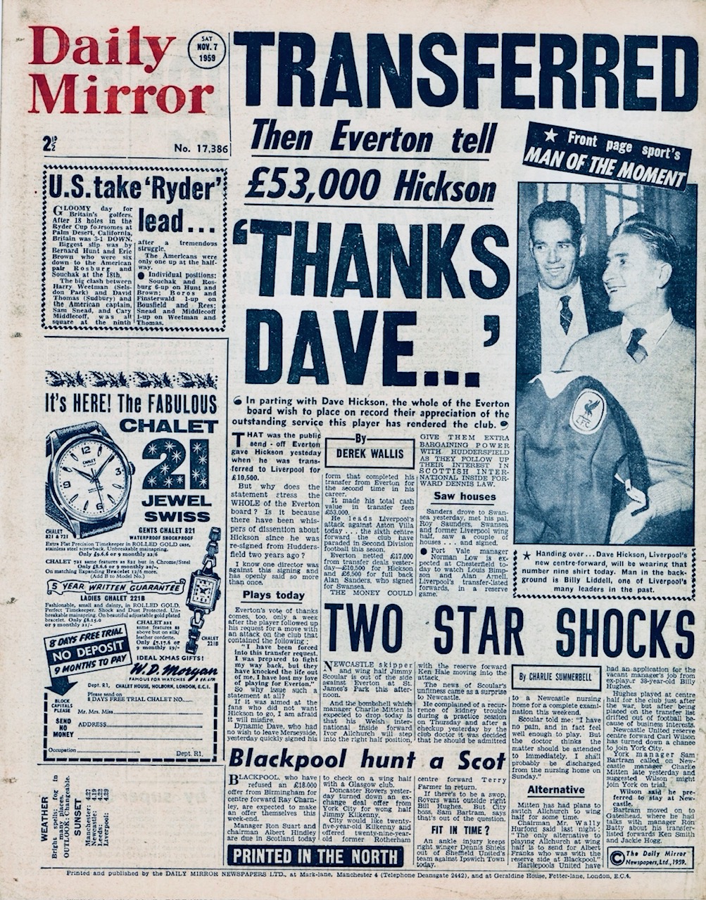 Transferred Then - Thanks Dave