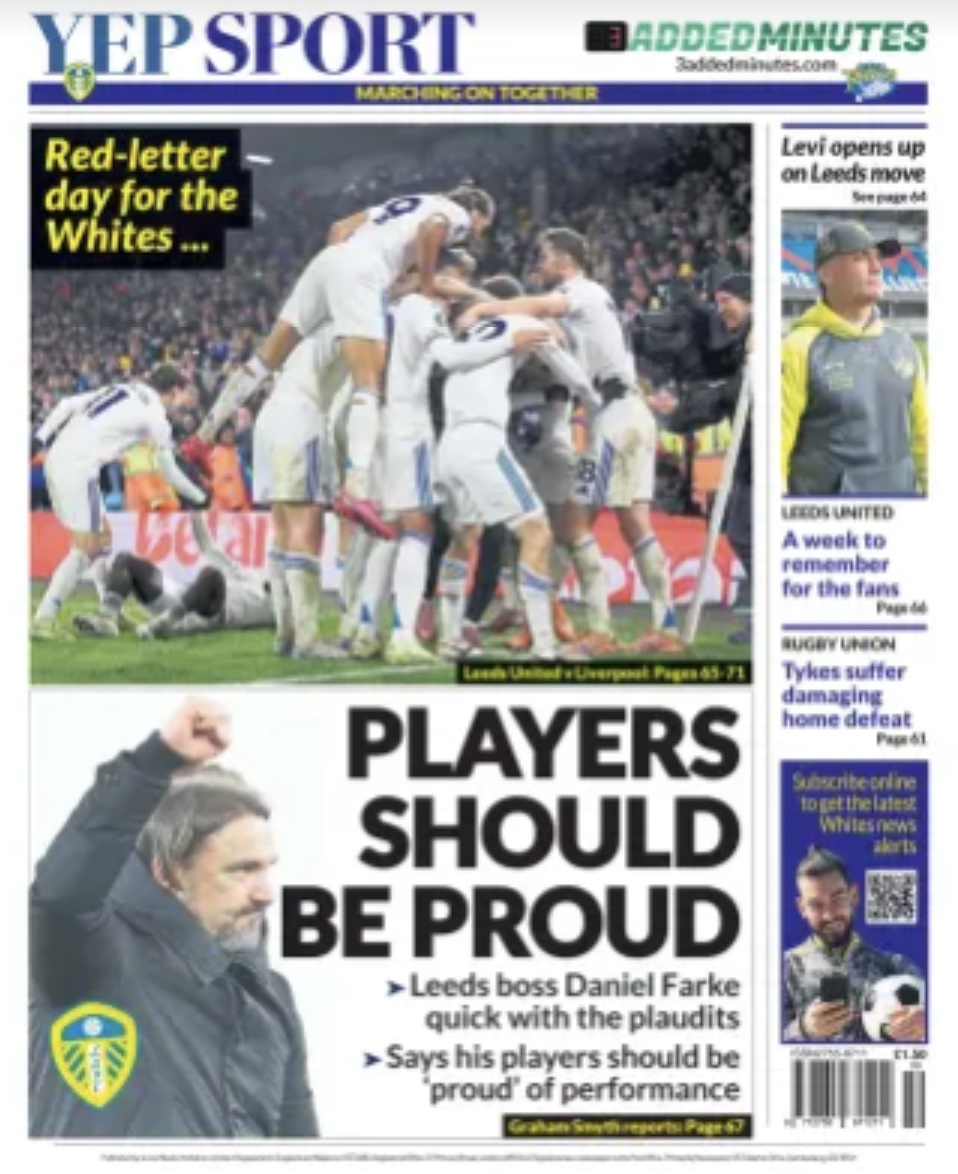 Yorkshire Evening Post Backpage
