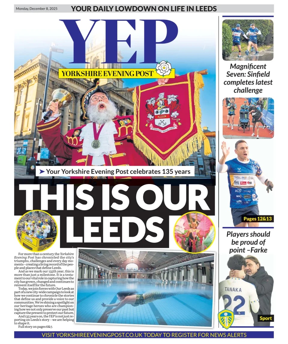Yorkshire Evening Post Frontpage